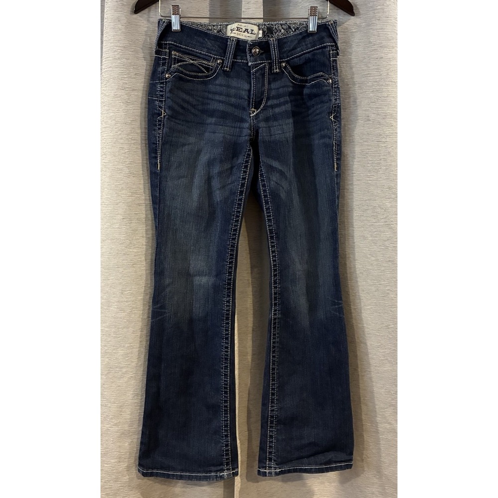 Ariat REAL Low Rise Rosy Whipstitch Boot Cut Jeans Size 27 S